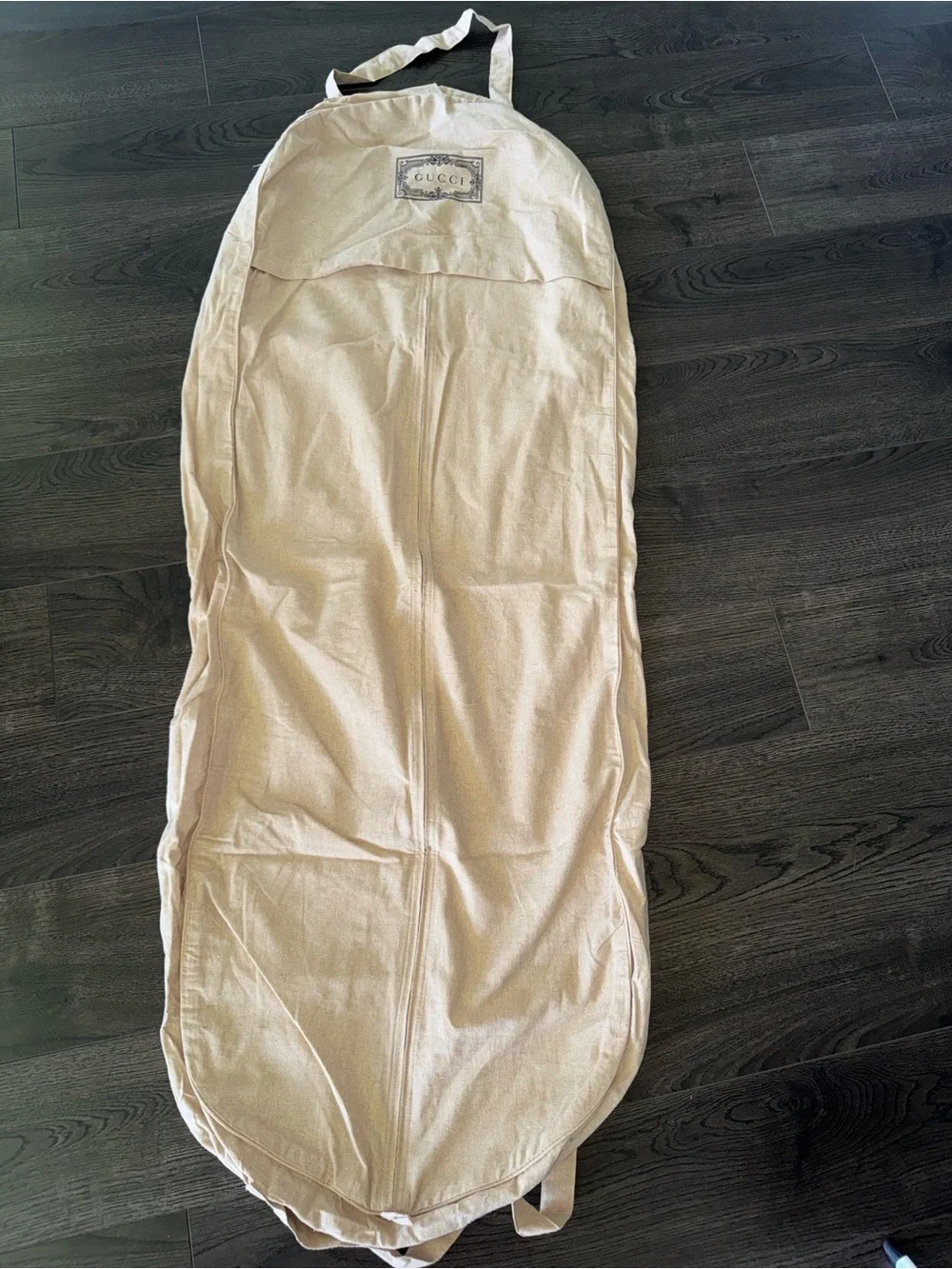 Gucci Beige Garment bag with Black Logo Print